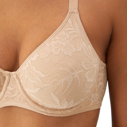 Bali Women's Breathe Lace Underwire, Breathable Modal Bra, Convertible Straps, Almond, 36C