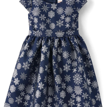Gymboree Vestido de niña y niña pequeña sin mangas, azul copo de nieve, 7