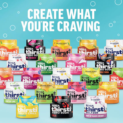 Ninja Thirsti Water Drops Flavored Drops, ZERO SODA Variety Pack, Classic Soda Flavors, Sparkling or Still, Zero Calories, Zero Sugar, Makes 17, 12 Ounce Drinks, 3 Pack, WCFV8