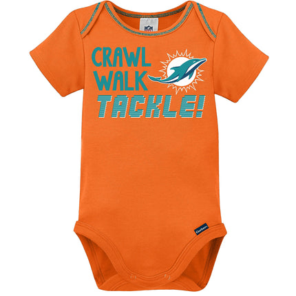 Gerber Traje de una Pieza de Manga Corta Unisex para Bebé NFL, Paquete de 3, Color de Equipo, 18 Meses