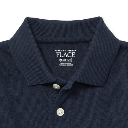 The Children's Place Baby Boys Long Sleeve Pique Polo, Nautico Single, 9-12 Months