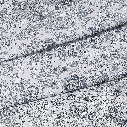 Elegant Comfort Softest and Coziest 4-Piece Sheet Set - 1500 Premium Hotel Quality Microfiber - Deep Pocket, Wrinkle Resistant 4-Piece Paisley Pattern Bed Sheet Set, Twin, Paisley Navy