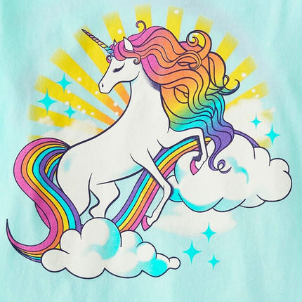 The Children's Place Girls' Animal Short Sleeve Graphic T-Shirts, Multipack, Rainbow Unicorn/Aloha/Dolphin, XX-Large