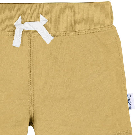 Gerber Bebé-Niño Niño pequeño Paquete de 3 Pantalones Cortos Tejidos, Verde, 5T