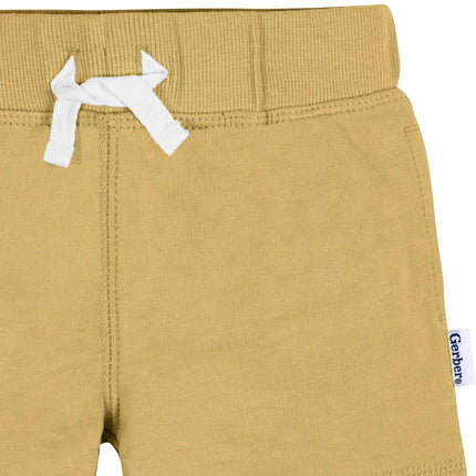 Gerber Baby-Boys Toddler 3-Pack Pull-on Knit Shorts, Green, 12 Months