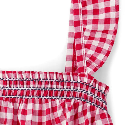 The Children's Place baby-girls And Toddler Girls Sleeveless Tank Top and Shorts, 2 Pc Set, Red Ging, 3T