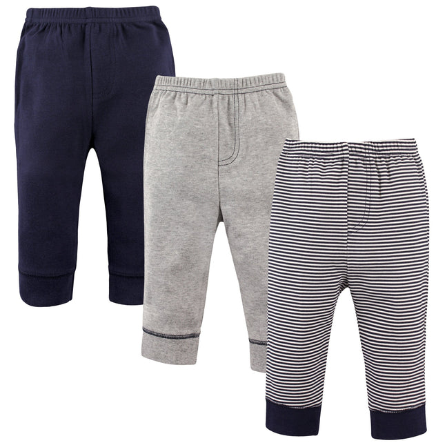 Luvable Friends Baby Boys' Cotton Pants, Navy Stri