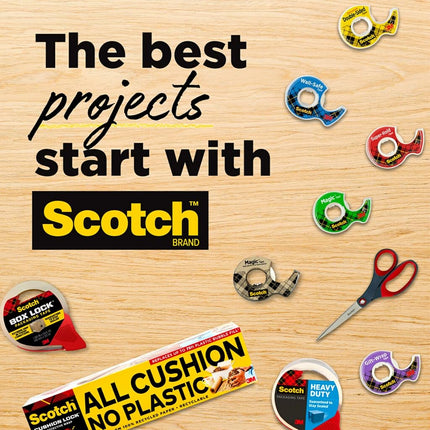 Scotch Double Sided Tape, 1/2 in x 500 in, Permanent, 2 Boxes/Pack (665-2)
