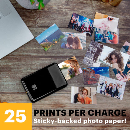 KODAK Step Instant Printer | Wireless Mobile Photo Printer with ZINK Zero Ink Technology & KODAK App for iOS & Android (Black) Gift Bundle AMZRODMP20K1B