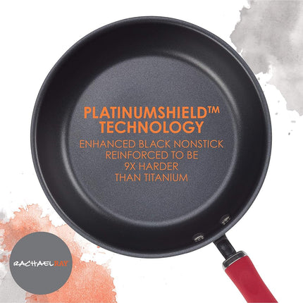 Rachael Ray Create Delicious Deep Hard Anodized Nonstick Frying Pan/Fry Pan/Hard Anodized Skillet - 12.5 Inch, Gray