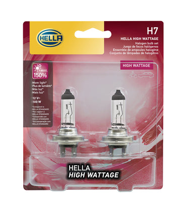 HELLA H7 100W High Wattage Halogen Headlight Bulbs