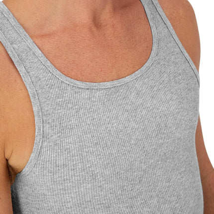 Hanes Men's Vests Moisture Wicking Ribbed Lightweight Cotton Tank Undershirts Multipack Underwear, Assorted 6-Pack, S (Pack of 6)
