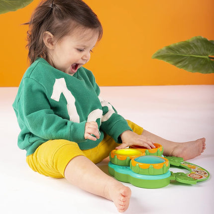 Bright Starts Safari Beats Musical Drum Toy with Lights, Ages 3 months +