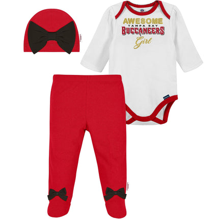 NFL Baby Girls' 3Pc Bodysuit, Footed Pant, & Cap S