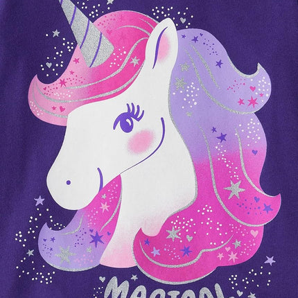The Children's Place Baby Girls' and Toddler Unicorns,Butterflies,Trends Long Sleeve Graphic T-Shirts,3 Pack, Unicorn/Daddys Girl/Sweet Mama, 18-24 Months
