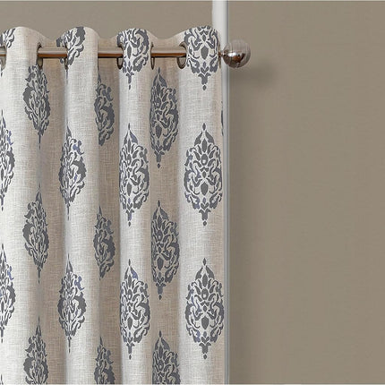 Elrene Home Fashions Navara Medallion Room Darkening Window Curtain Panel, 52" x 84" (1, Gray