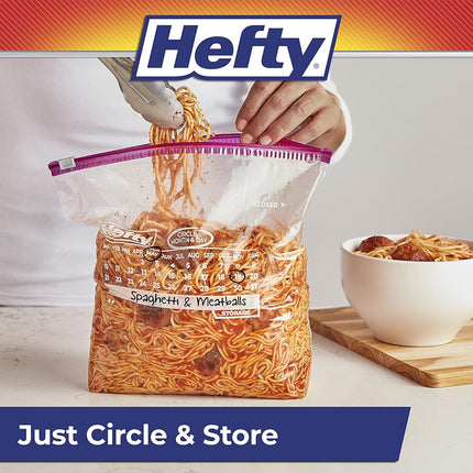 Hefty Slider Storage Calendar Bags, Gallon Size, 120 Count