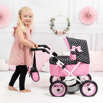 Bayer Design Dolls pram Trendy with bag, height-adjustable handle, foldable
