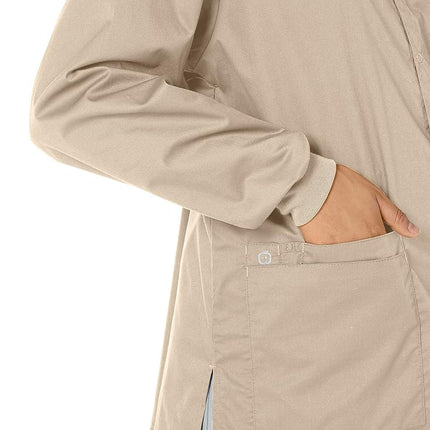 WonderWink Unisex-Adult's Snap Front Jacket, Khaki, Large