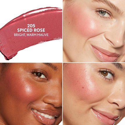 COVERGIRL Trublend Skin Enhancer Blush Balm Stick, Vegan Formula, Easy to Use, Glides on Effortlessly, Non-Greasy, Doesn't Crease - 205 Spiced Rose (Bright, Warm Mauve)