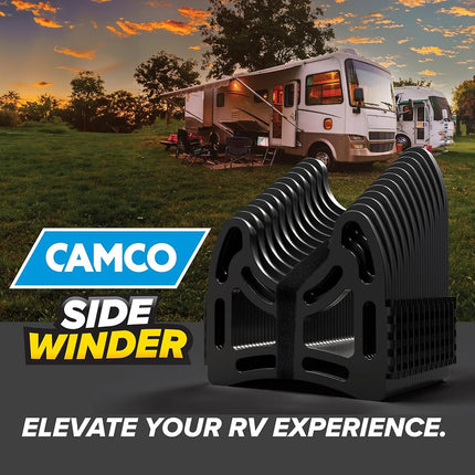 Camco 30-Foot Sidewinder RV Sewer Hose Support | Features a Lightweight, Flexible, and Durable Frame | Curves Around Obstacles | Black (43061)