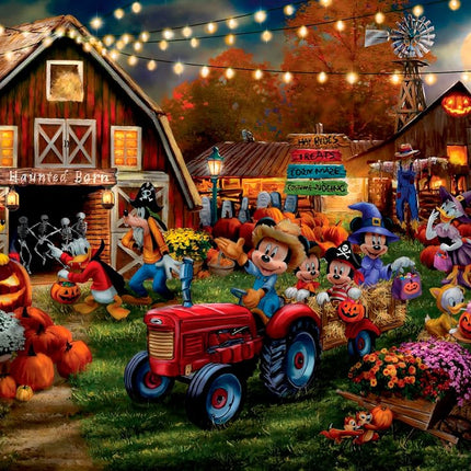 Ceaco - Disney – Thomas Kinkade - Mickey and Minnie Pumpkin Festival – 1000 Piece Jigsaw Puzzle  Challenging and Colorful Puzzle for Adults – Precision-Cut Pieces