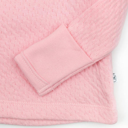 HonestBaby Side-Snap Matelasse Mini Quilted Top in Cozy 100% Organic Cotton Infant Baby Boys, Girls, Unisex, Pink, 3-6 Months