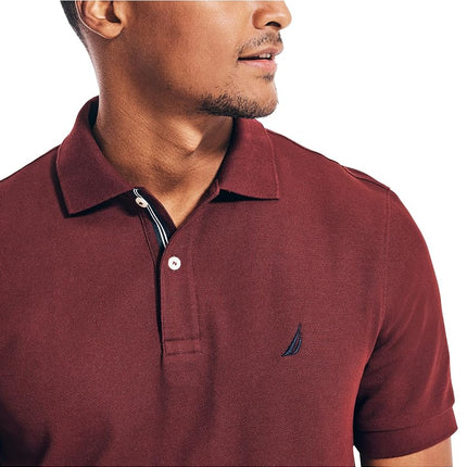 Nautica Men's Solid Deck Shirt, Royal Burgundy, Medium