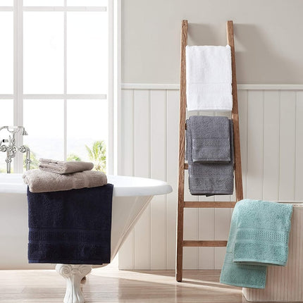 Nautica - Bath Towels, Fade Resistant Bathroom Essentials, Highlight Absorbent, Oeko-Tex Certified (Oceane Turquoise, 6-Piece)