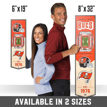 NFL Tampa Bay Buccaneers Raymond James Stadium 3D Stadium Banner-8x323D Stadium Banner - 8"x 32", Team Colors, 8" x 32"
