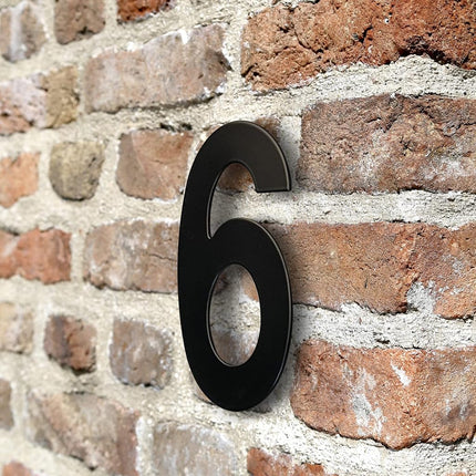 HASWARE 304 Stainless Steel Modern House Number Powder Coating Stylish Door Alphabet Plaque Street Home Decor (4, 8 Inch Black)