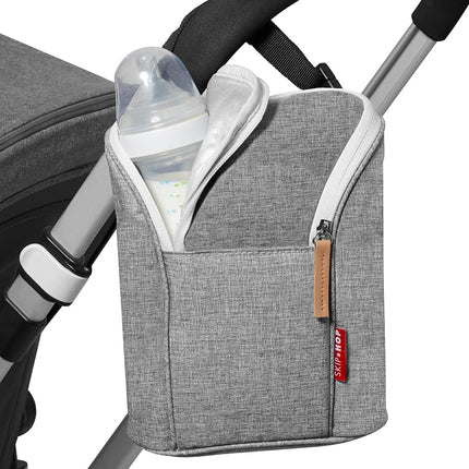 Skip Hop Grab and Go Double Bottle Bag, Grey Melange