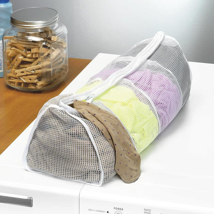 Whitmor Mesh Hosiery Wash Bag White 4-Compartment