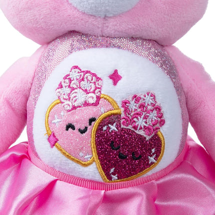 Care Bears Basic Fun x Wicked 22cm Plush – Love-a-Lot Bear as Glinda – Collectible Soft Toy from the x Wicked Collaboration, Pink