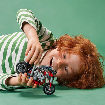 LEGO Technic Motorcycle 42132 Model Building Kit; Give Kids a Treat with This Motorcycle Model; 2-in-1 Toy for Kids Aged 7+ (163 Pieces)