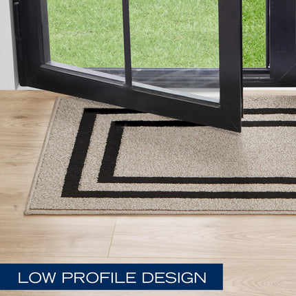 Nautica – Runner Rug | Indoor Runners for Hallways and Entry Rugs| Non-Slip and Non-Skid Entry and Kitchen Door Mat| Machine Washable Entryway Carpet Rugs | 2'2" x 5' | Double Border Natural Twist