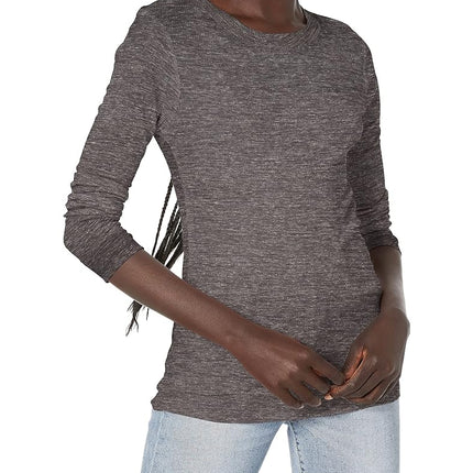 Fruit of the Loom Women's Micro Waffle Premium Thermal Underwear Tee Shirt Pajama Top, Smoke Heather, X-Large