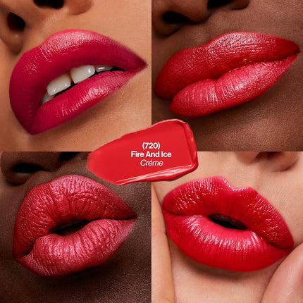 Revlon Super Lustrous Lipstick, Creamy Formula For Soft, Fuller-Looking Lips, Moisturized Feel, 720 Fire & Ice, 0.15 oz