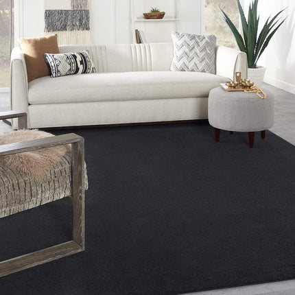 Tapis Nourison Essentials uni contemporain noir 7' x 10', 7' x 10'