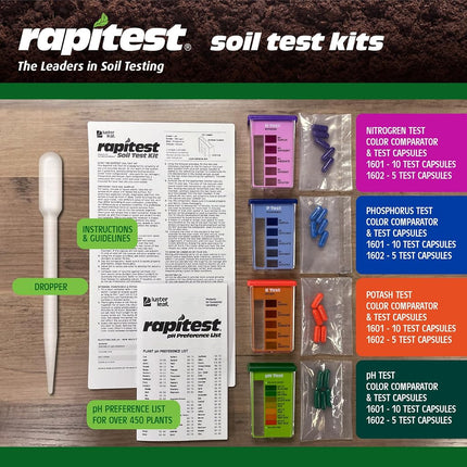 Luster Leaf 1601 Rapitest Test Kit for Soil pH, Nitrogen, Phosphorous and Potash, 1 Pack
