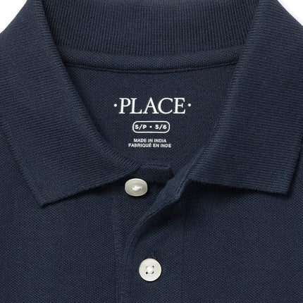 The Children's Place Boys Uniform Long Sleeve Pique Polo, Nautico 2-Pack, X-Small