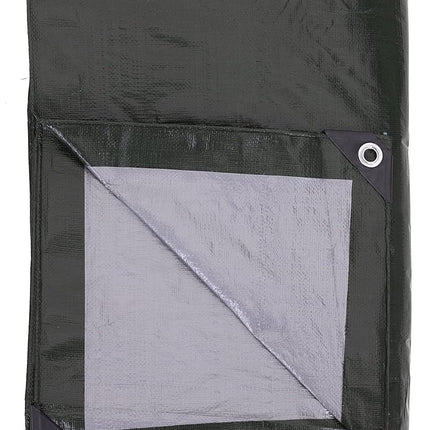 Kotap 10 x 10 Ft. Heavy-Duty Protection/Coverage Tarp, 8-mil, Reversible, Multi-Use, Waterproof, Green-Silver, (TGS-1010)