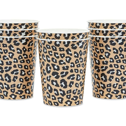American Greetings Leopard Print Party Cups, 16 oz. Reusable Plastic Cups (8-Count)