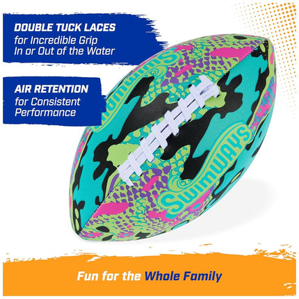 SwimWays Hydro Waterproof Football, Outdoor Games for Adults and Kids, Swimming Pool Accessories and Party Games, 9.25 Inches, Orange