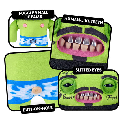 Fuggler Fugg Stars 9-Inch Plush Toy (Rhymer Mcslimer) by ZURU – Funny Ugly Monster Stuffed Animal with Human-Like Teeth, Collectible Plush for Kids, Tweens, Teens, Adults & Plush Fans