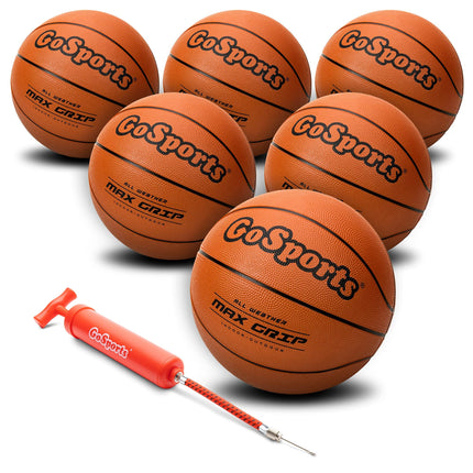 GoSports Indoor/Outdoor Rubber Basketballs - Six P