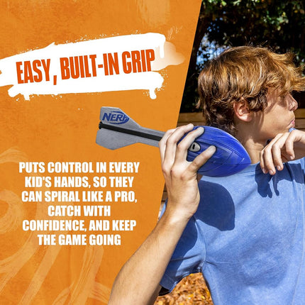 Nerf Vortex Aero Howler Foam Ball – Classic Long-Distance Football - Flight-Optimizing Tail - Hand Grip – Indoor and Outdoor Fun (Blue)