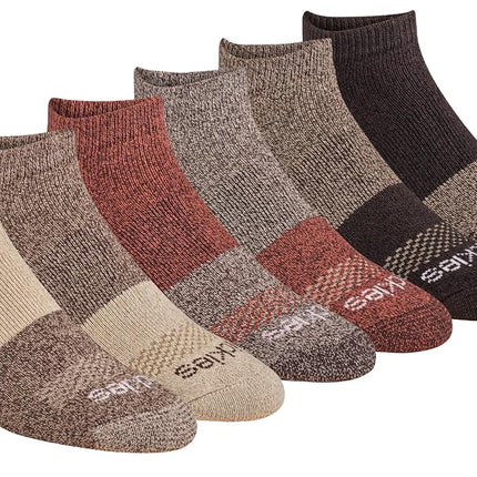 Dickies Men's Dri-Tech Moisture Control No Show/Low Cut Socks, Available in M-XXL (6, 12 Pairs), Brown Marl (6 Pairs), Large