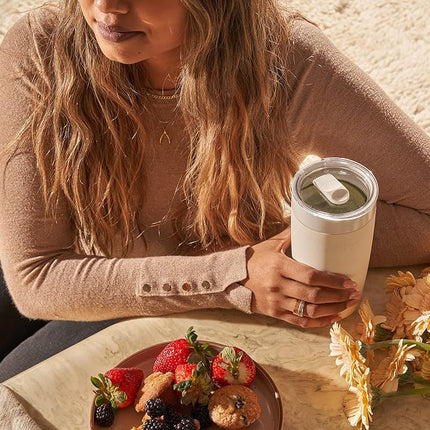 W&P Porter Insulated Tumbler 20 oz | No Metallic Aftertaste Ceramic Coated for Water, Coffee, & Tea | Wide Mouth Vacuum Insulated | Dishwasher Safe, Cream