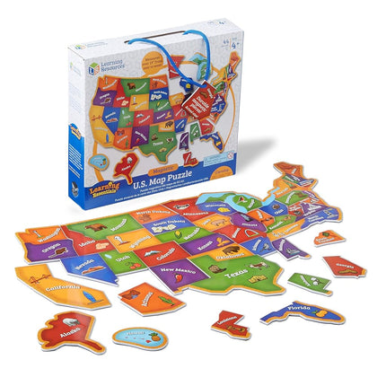 Learning Resources Magnetic U.S. Map Puzzle (45 Pieces), Multicolor, 19 L x 13 H in (LER7714)